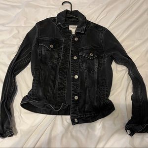 Abercrombie black jean jacket - size small